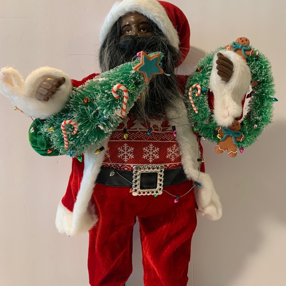 NWT Ashland Christmas Collectible Santa Black African American Santa Figure 16”